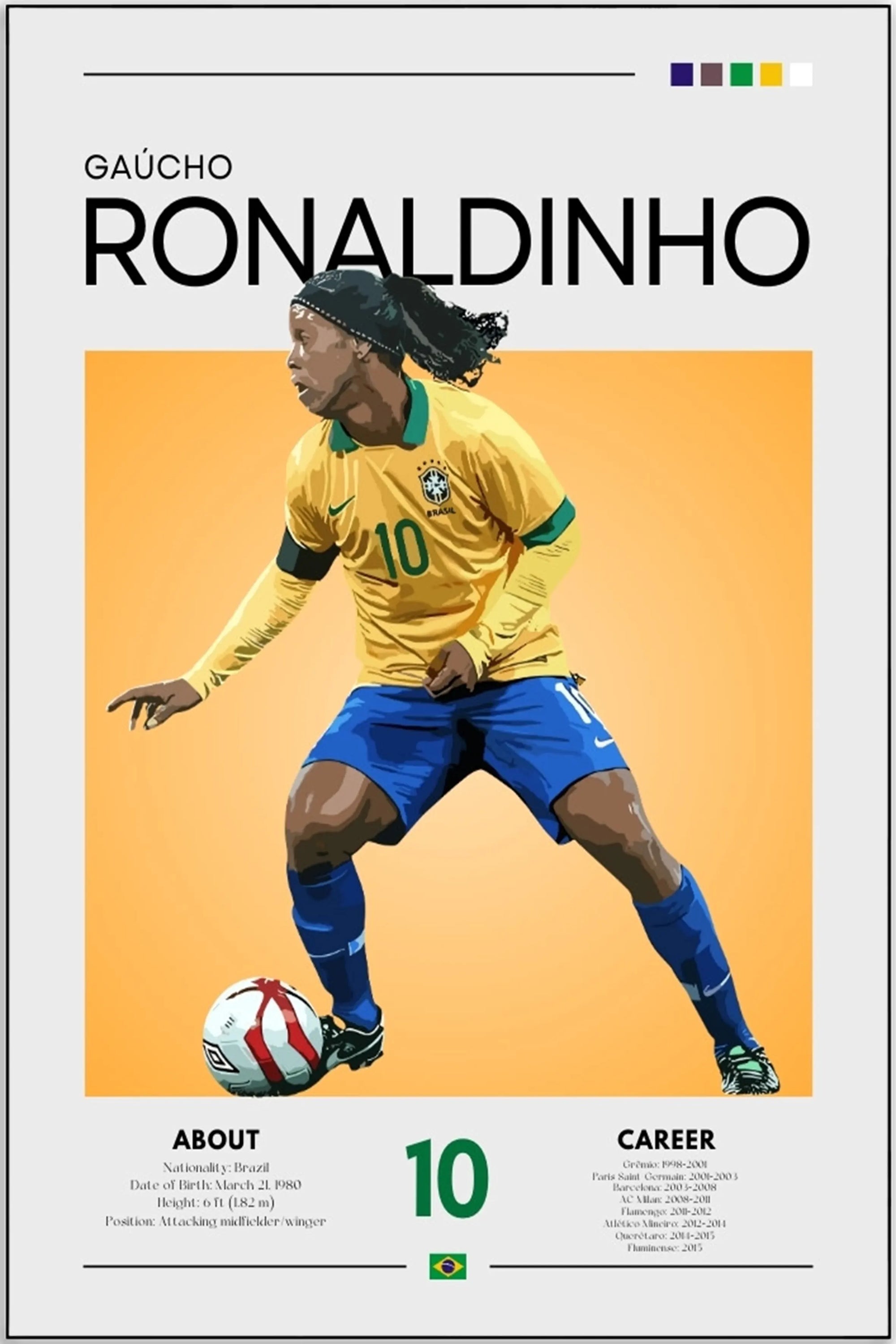 Plakat - Ronaldinho i aktion - admen.dk