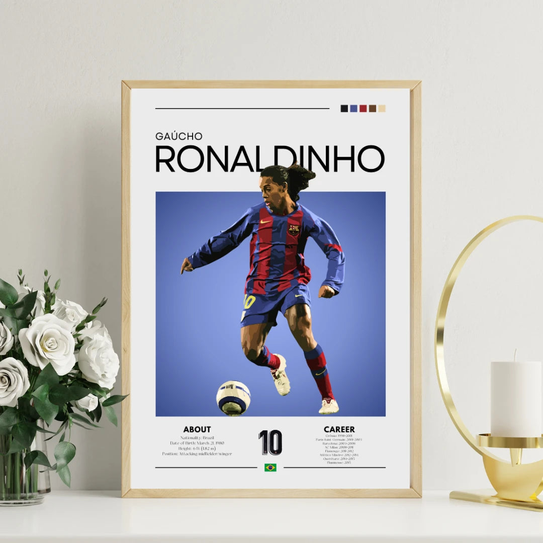 Plakat - Ronaldinho Barcelona look