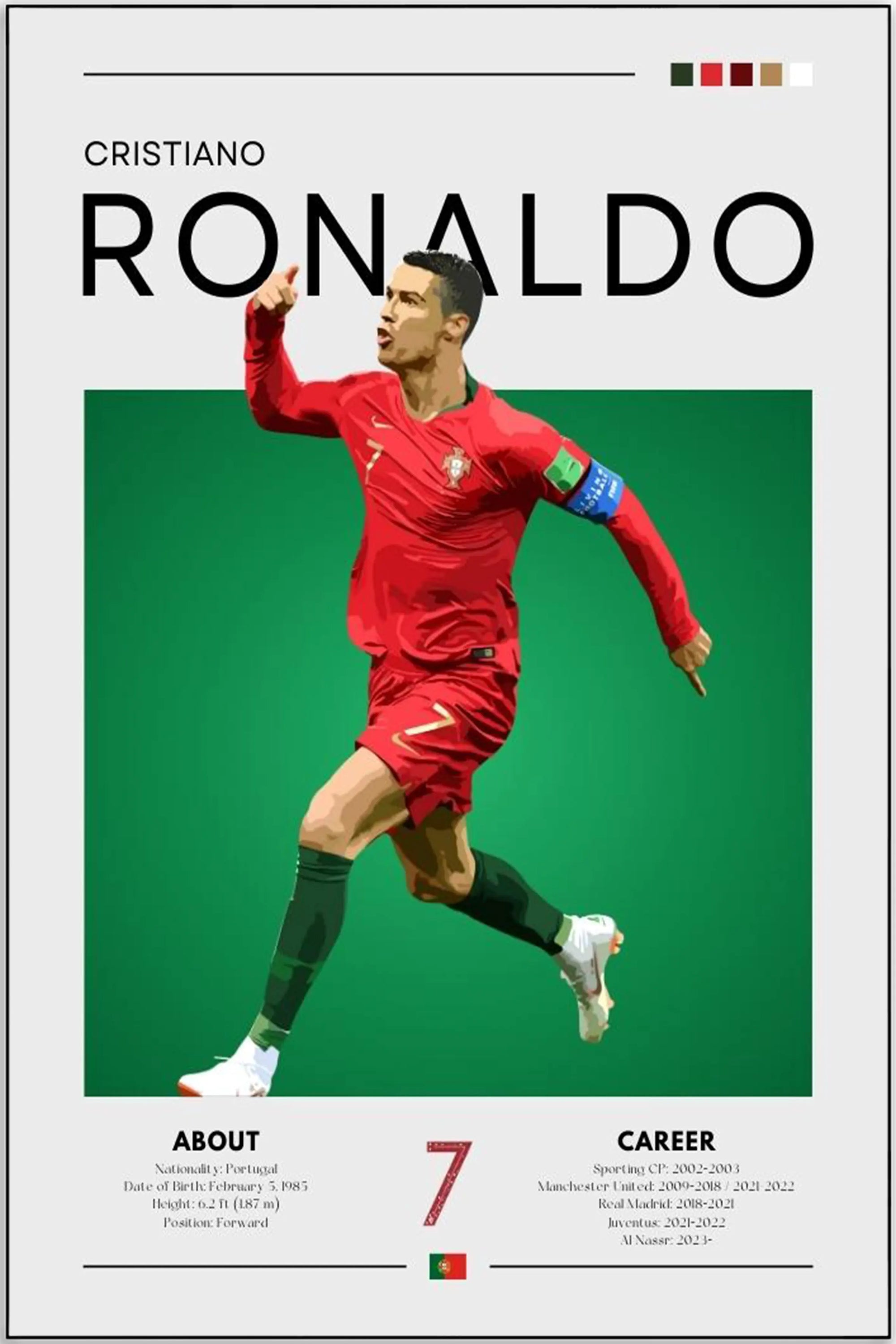 Plakat - Ronaldo Portugal look - admen.dk