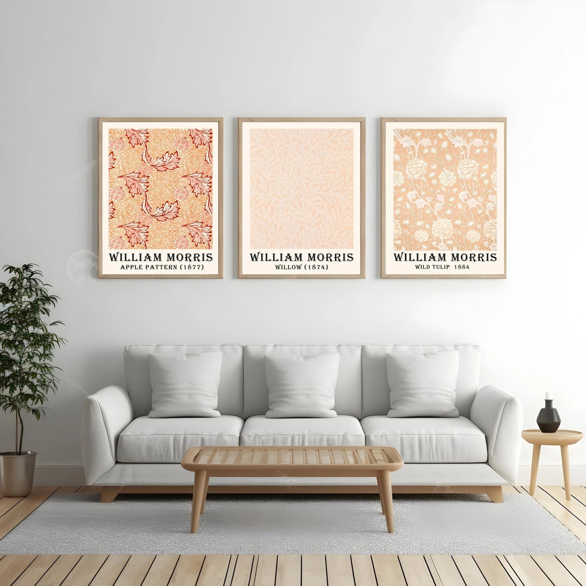 Plakat - William Morris - Vild peach tulip kunst - admen.dk