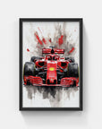 Plakat - Formel 1 Ferrari watercolor - admen.dk