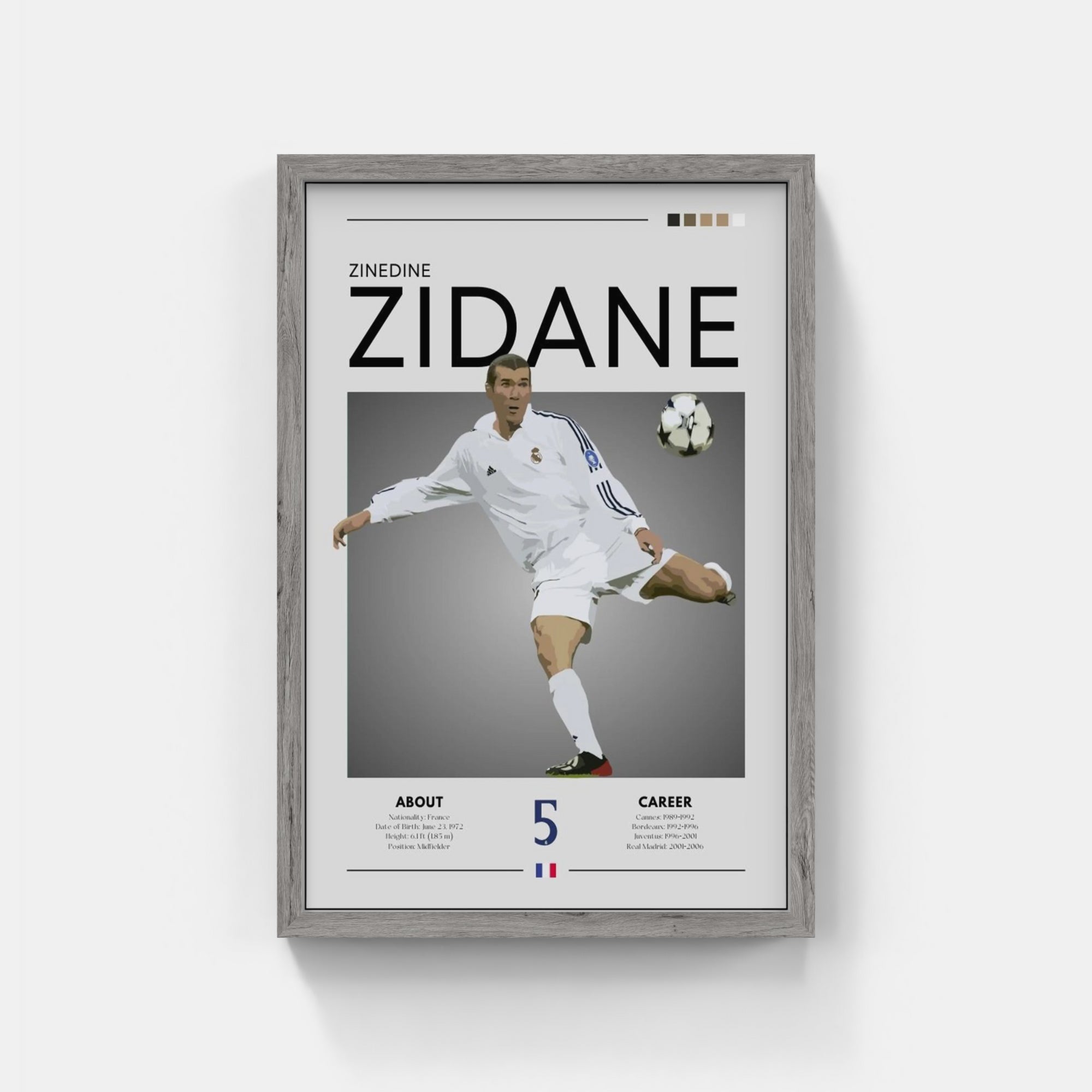 Plakat - Zinedine Zidane Real Madrid look - admen.dk