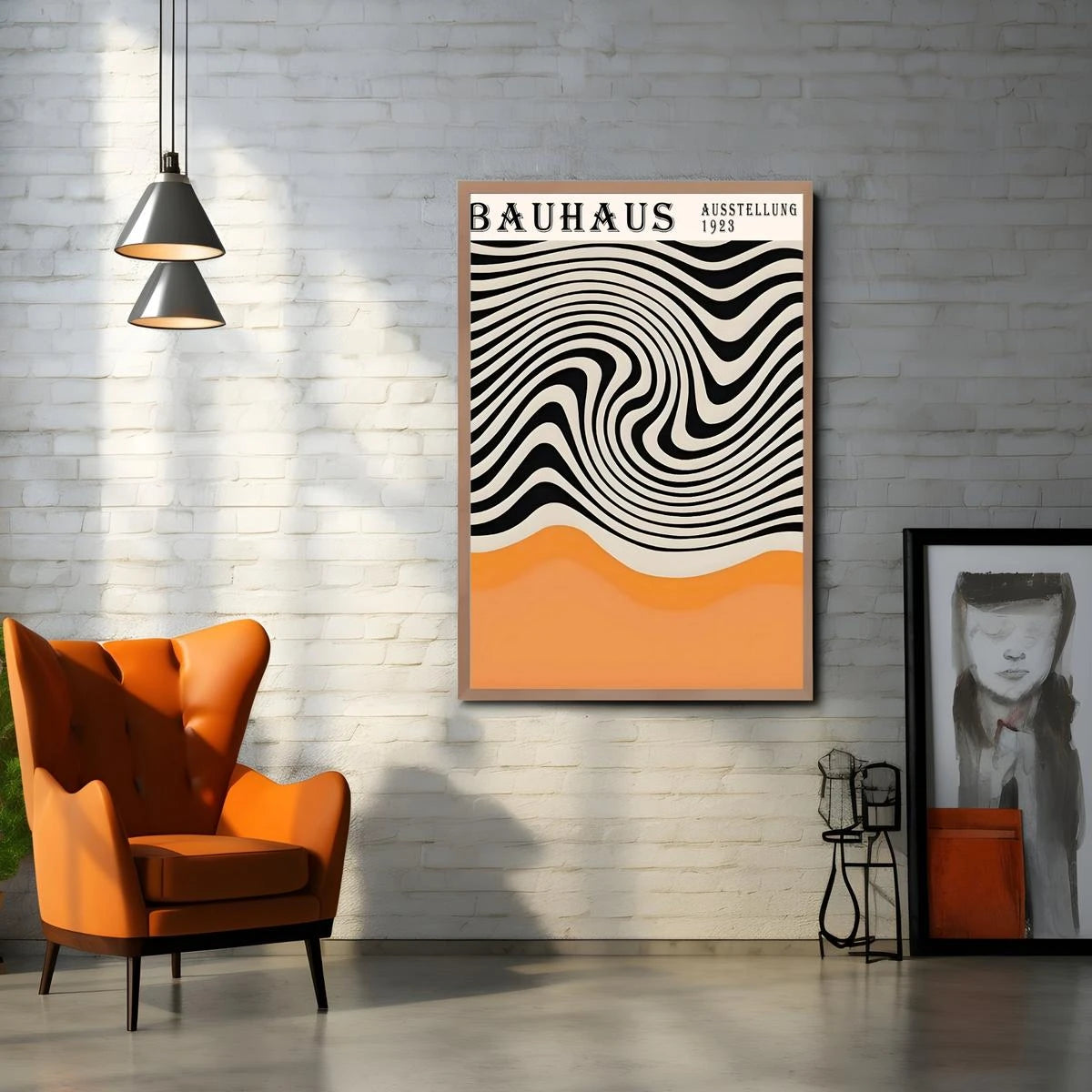 Plakat - Bauhaus orange kunst - admen.dk