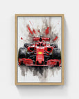 Plakat - Formel 1 Ferrari watercolor - admen.dk