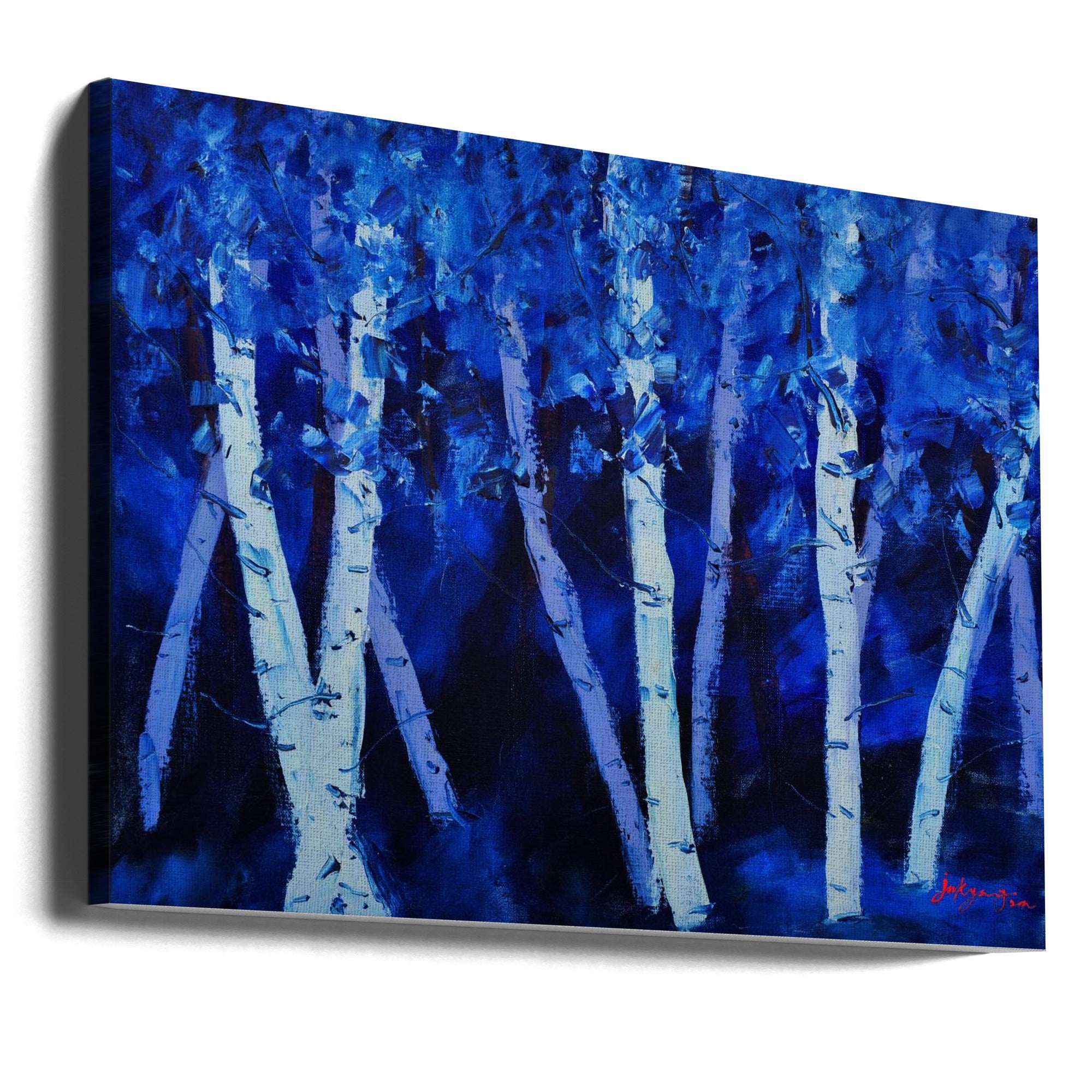 Canvas - Birch Trees BLUE