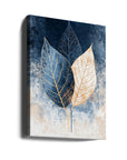 Canvas - Abstract Leaves in Blues 1