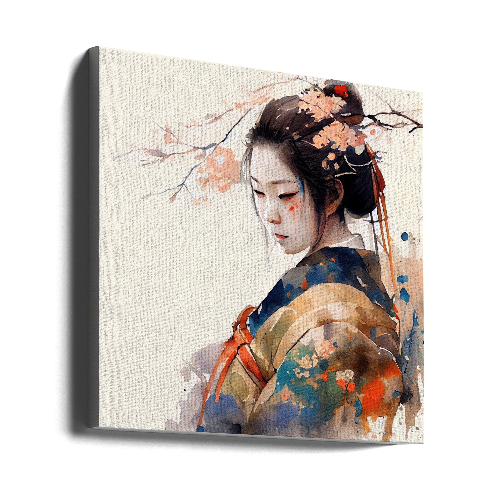 Canvas - Japan World Watercolor Painting (12)