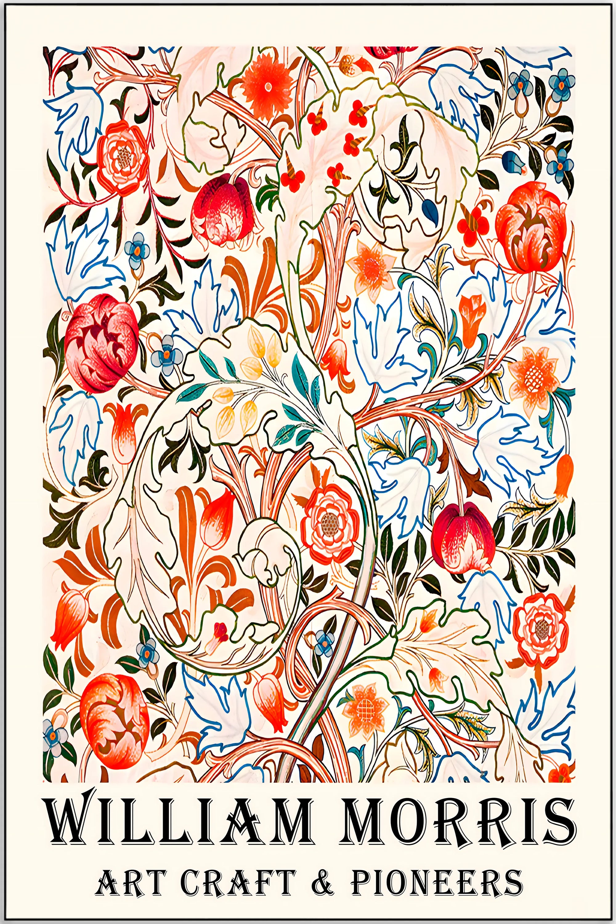 Plakat - William Morris - Colorful flowers kunst - admen.dk