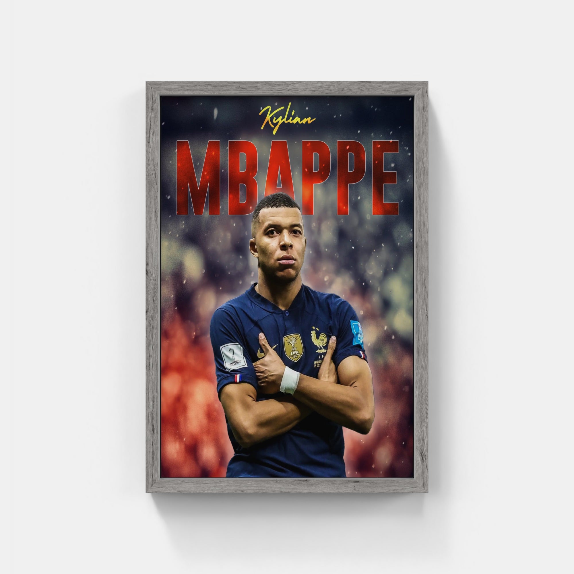 Plakat - Kylian Mbappe fodbold kunst - admen.dk