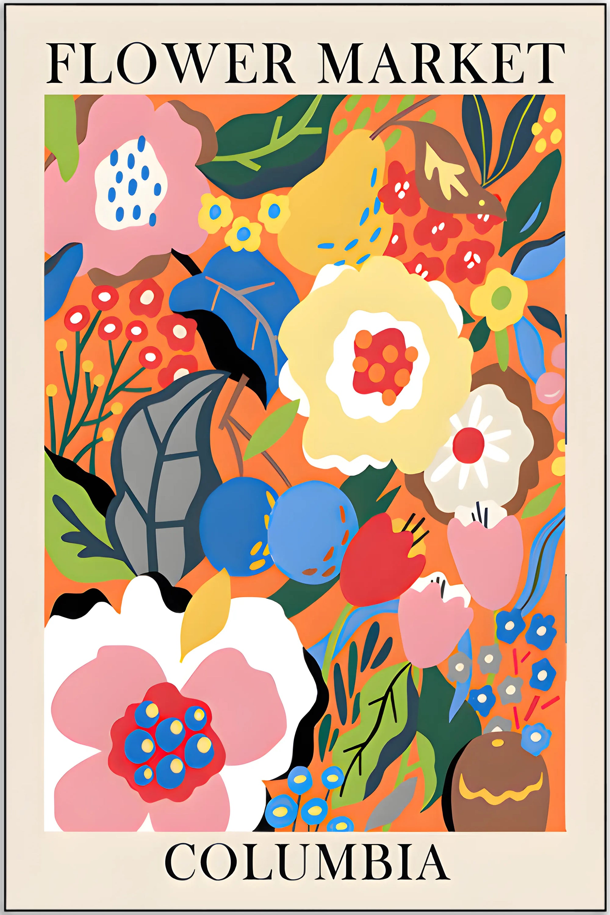 Plakat - Columbia - Flower market - admen.dk