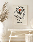 Plakat - Keith Haring flowers kunst - admen.dk