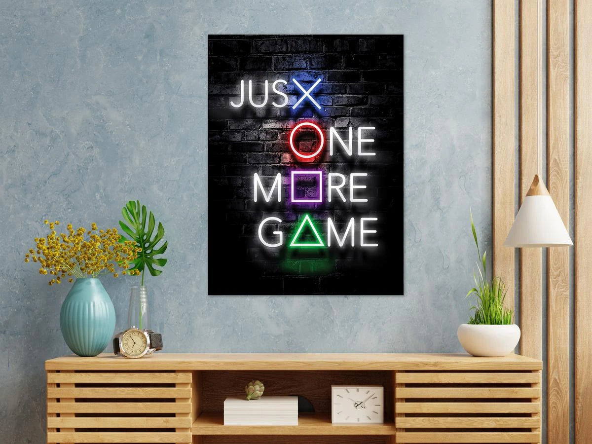 Plakat - Just one more game neon art - admen.dk