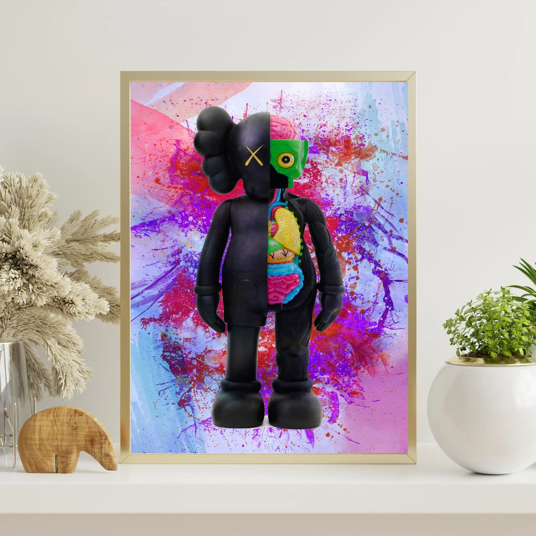 Plakat - Kaws i half body kunst