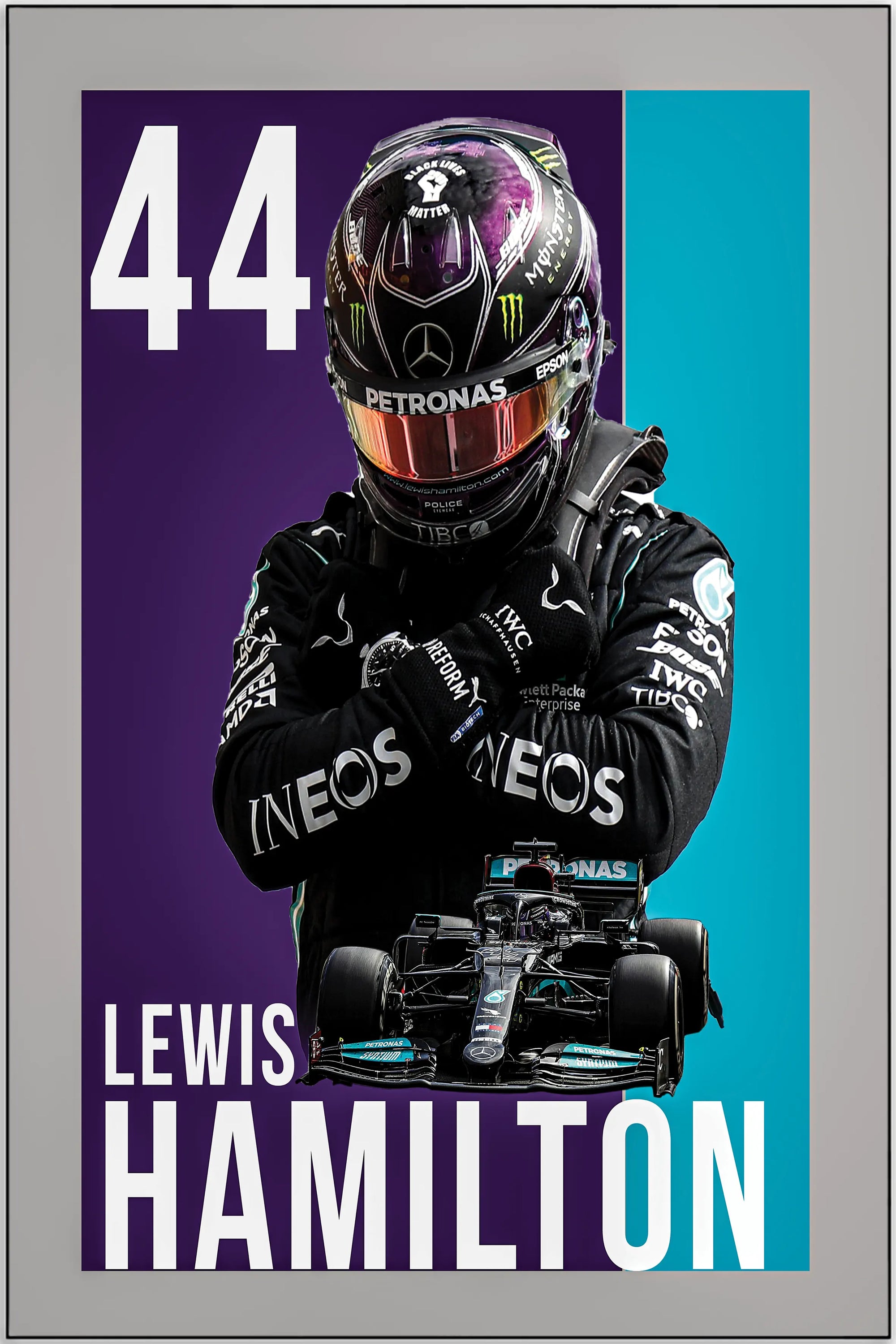 Plakat - Lewis Hamilton nr. 44 - admen.dk