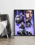 Plakat - Lewis Hamilton portræt - admen.dk