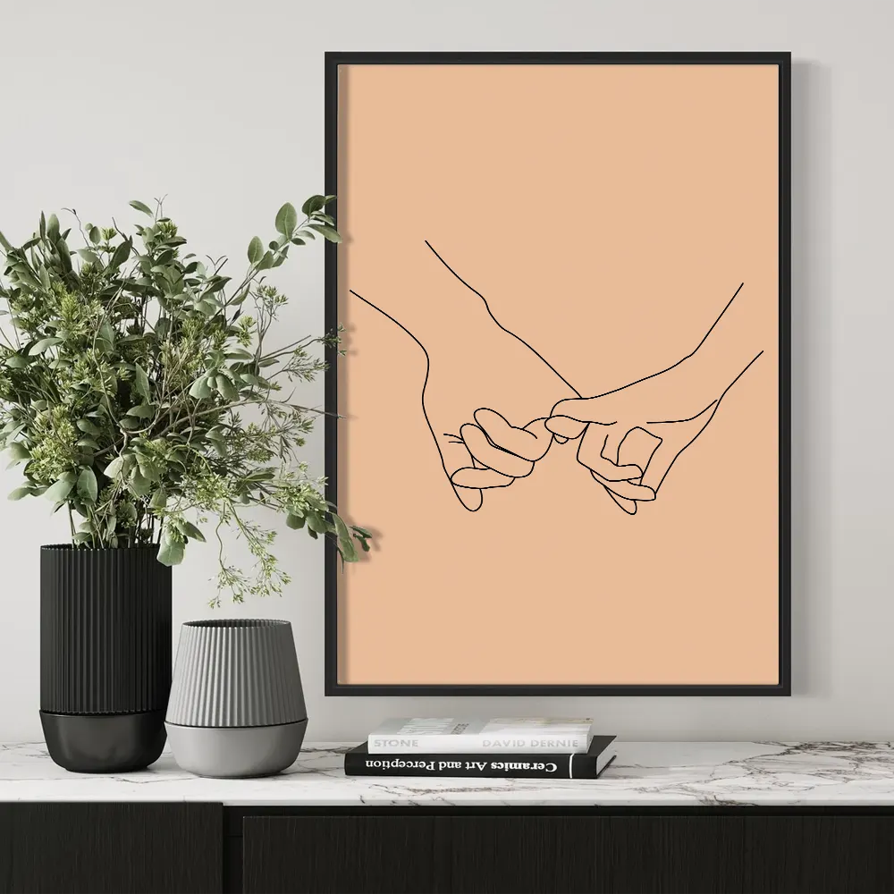 Plakat - Boho abstract, Love hands line - admen.dk