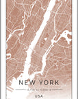 Plakat - Kort New York - admen.dk