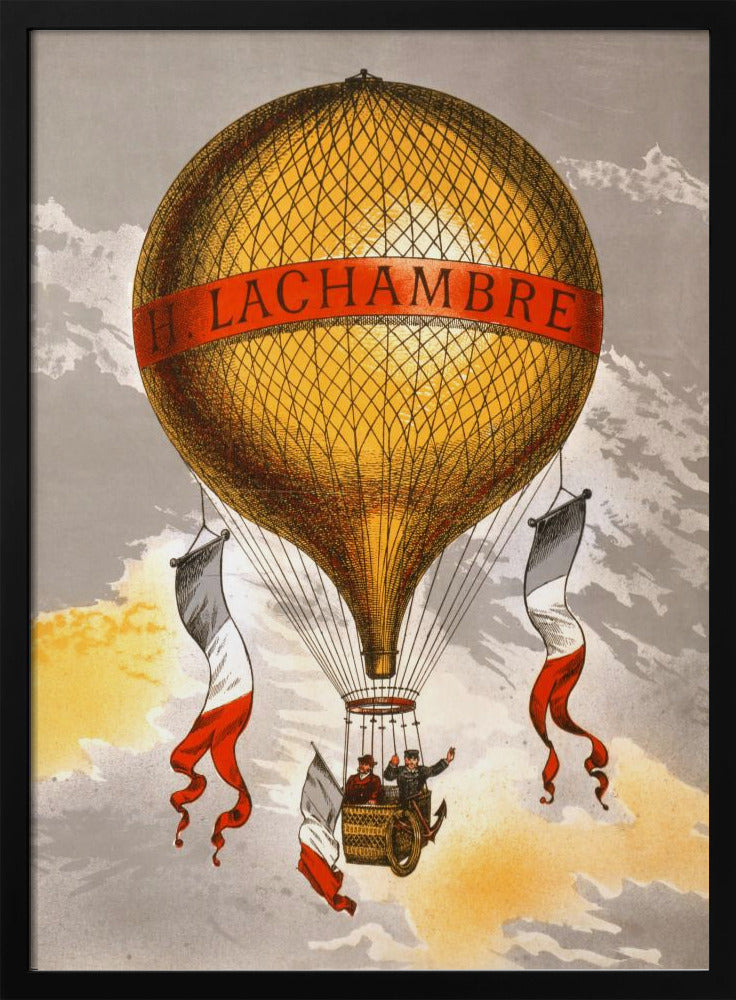 Plakat - Balloon Labeled With Two Men Riding In the Basket 1880