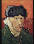 Plakat - Vincent Van Gogh's Self Portrait With Bandaged Ear and Pipe (1889)