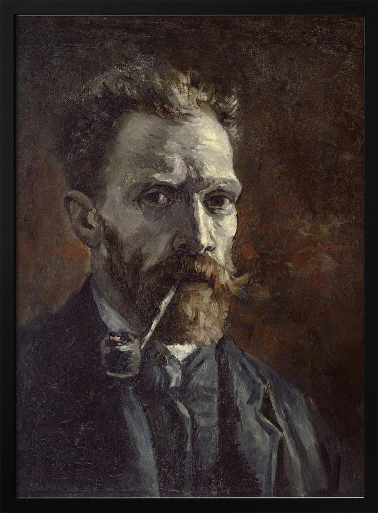 Plakat - Vincent Van Gogh&#39;s Self Portrait With Pipe (1886)