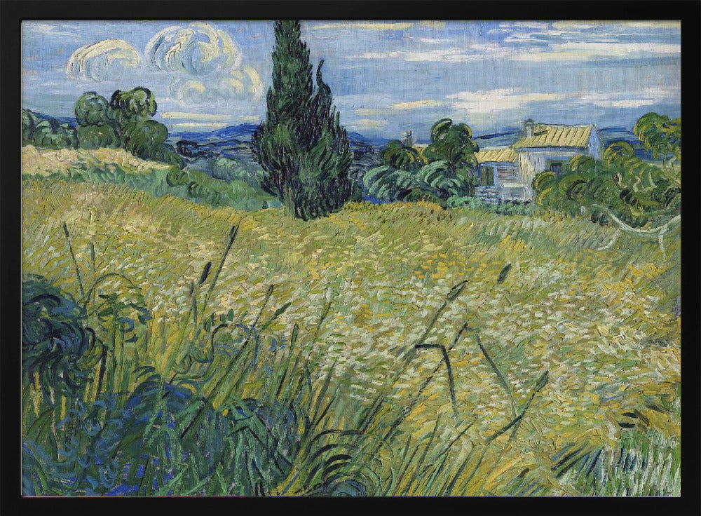 Plakat - Green Wheat Field With Cypress (1889)