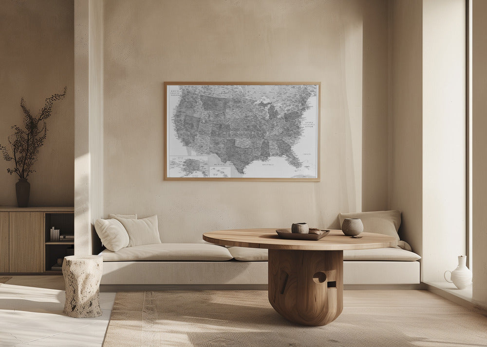 Plakat - Highly detailed map of the United States Jimmy