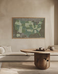 Poster - Highly detailed map of the United States, Camo