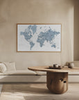 Poster - Detailed world map with cities, Ninian