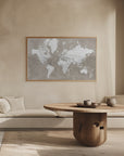 Poster - Detailed world map with cities, Orien