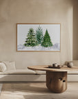 Poster - Three watercolor Christmas trees