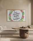 Plakat - Watercolor wreath with holiday wishes