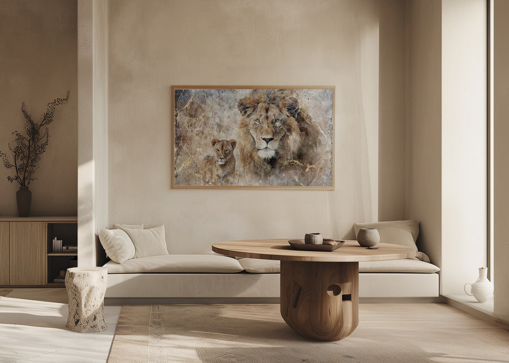 Plakat - Lion Animal Vintage Art Illustration Wallart 08