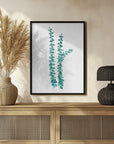 Plakat - Watercolor eucalyptus branches in teal