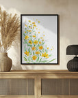 Plakat - Yellow watercolor wildflowers