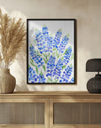 Poster - Watercolor Texas bluebonnets