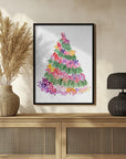 Poster - Floral watercolor Christmas tree