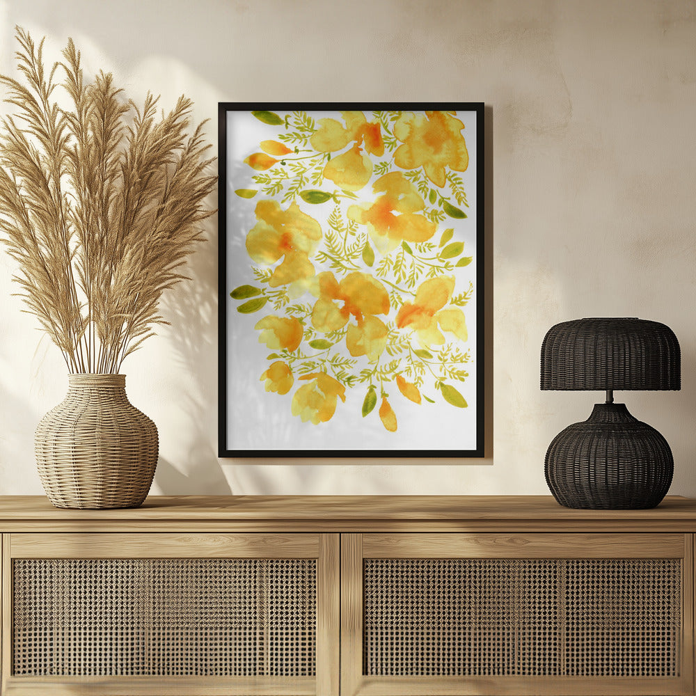 Poster - Watercolor California poppies quad 3