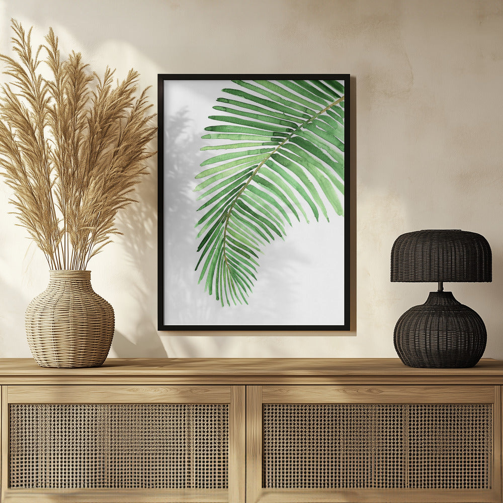 Poster - Palm leaf in loose watercolor