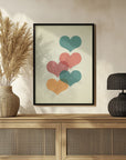 Poster - Mid century hearts I