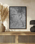 Poster - Gray vintage map of Bordeaux France