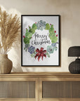 Poster - Cacti and succulent merry Christmas wreath