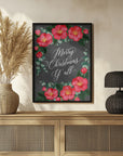 Poster - Watercolor camellias Merry Christmas Y'all