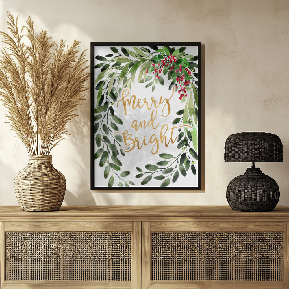 Plakat - Merry and bright floral cascading bouquet