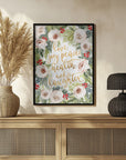 Poster - Holiday wishes with roses and berries