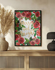 Poster - Merry and bright holiday roses