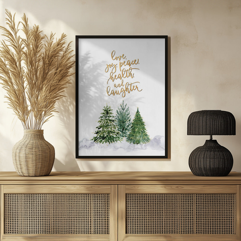 Plakat - Christmas trees with holiday wishes