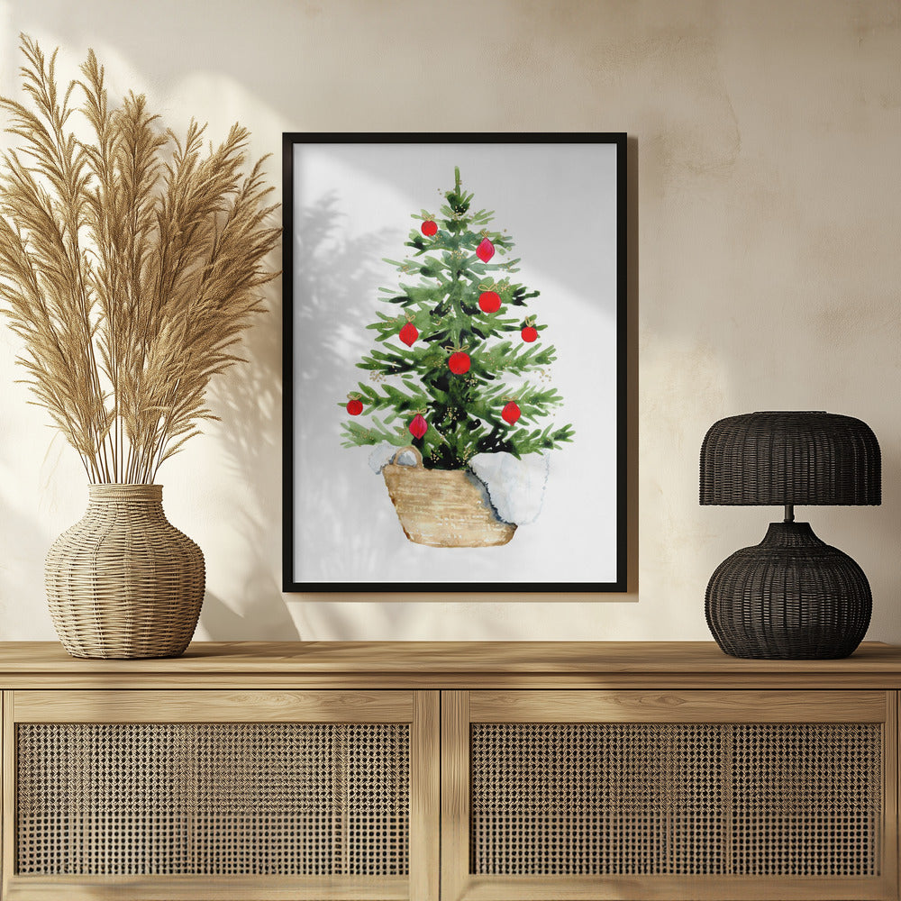 Plakat - Cozy watercolor Christmas tree