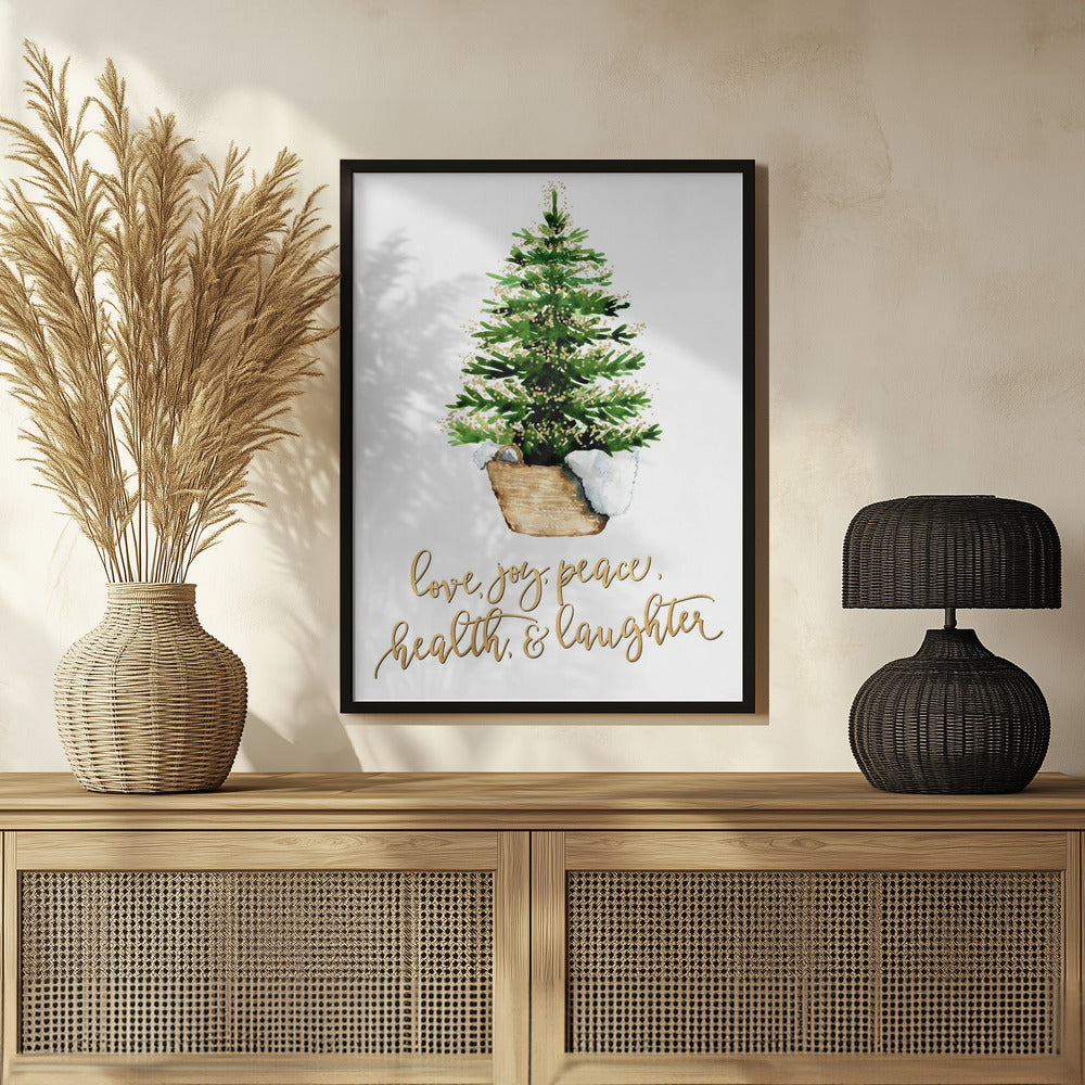 Plakat - Cozy Christmas tree with holiday wishes