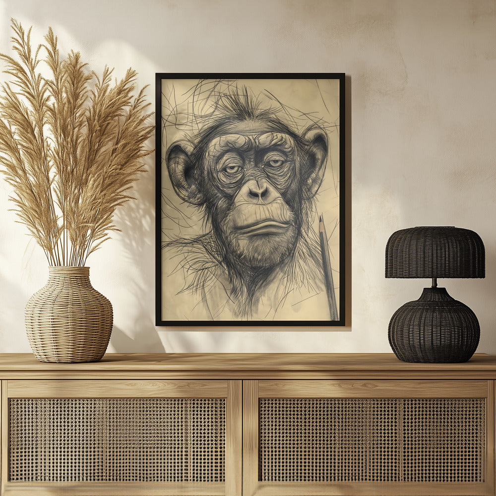 Poster - Monkey drawing