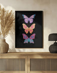 Poster - Colorful floral butterflies III